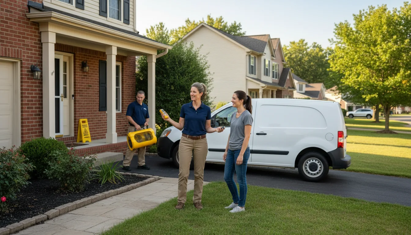 Residential water damage restoration in Bally, PA